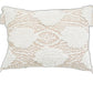 13" X 18" Beige and White Throw Pillow with Tassels