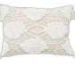 13" X 18" Beige and White Throw Pillow with Tassels