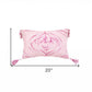 13" X 20" Pink and White Throw Pillow with Tassels