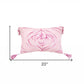 13" X 20" Pink and White Throw Pillow with Tassels