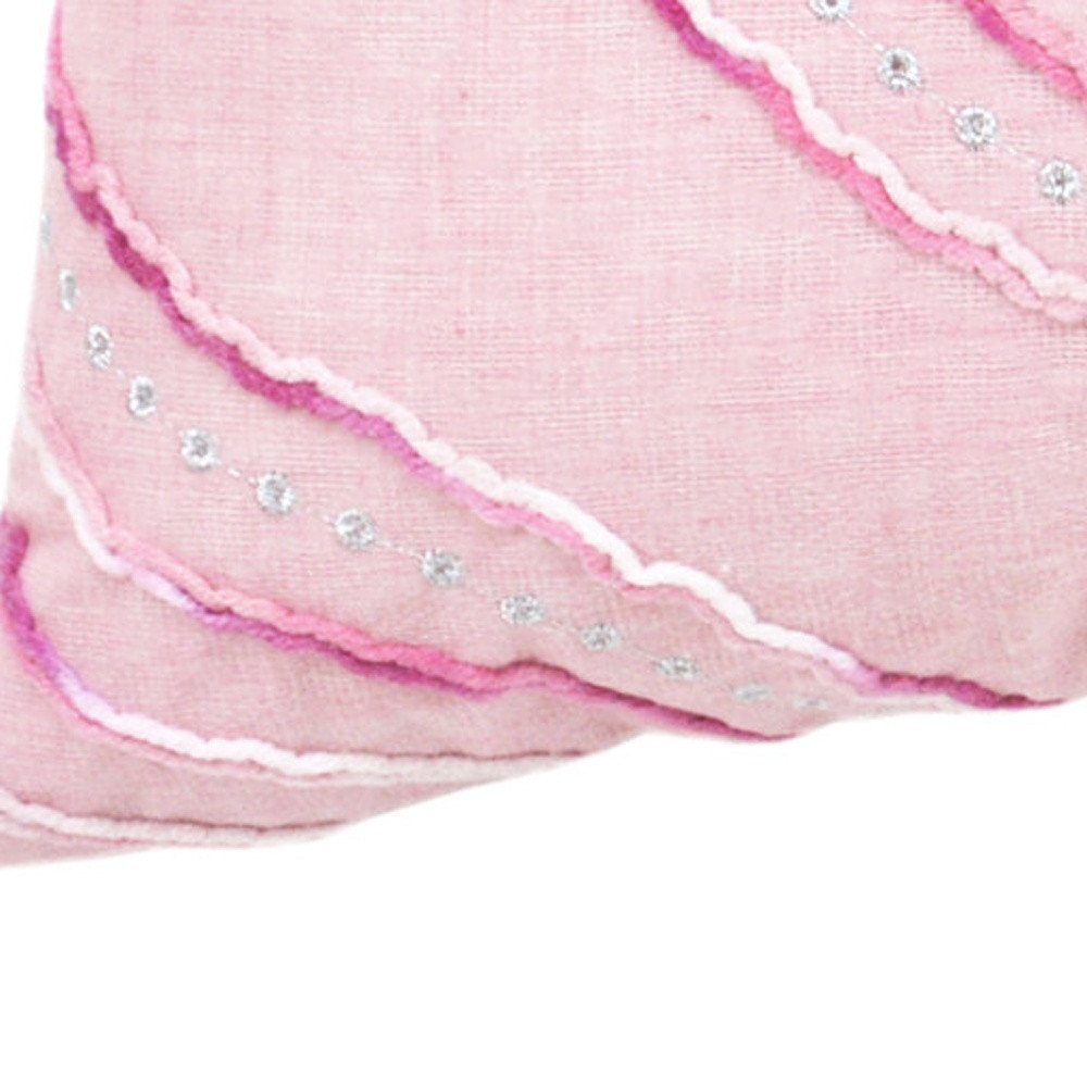 13" X 20" Pink and White Throw Pillow with Tassels