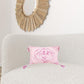 13" X 20" Pink and White Throw Pillow with Tassels
