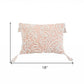 13" X 18" Beige and Ivory Damask Throw Pillow With Texture Embroidery and Tassles