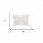 13" X 18" Peach and White Throw Pillow with Tassels