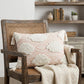 13" X 18" Peach and White Throw Pillow with Tassels