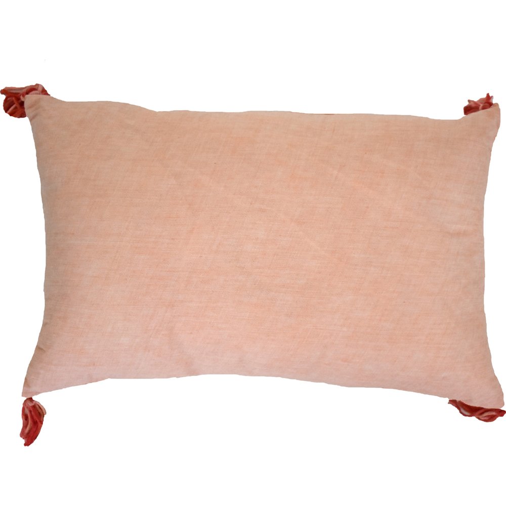 13" X 20" Coral Throw Pillow with Tassels