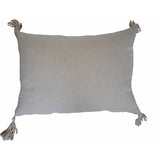 13" X 18" Beige Throw Pillow with Tassels