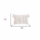 13" X 18" Beige Throw Pillow with Tassels