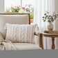 13" X 18" Beige Throw Pillow with Tassels