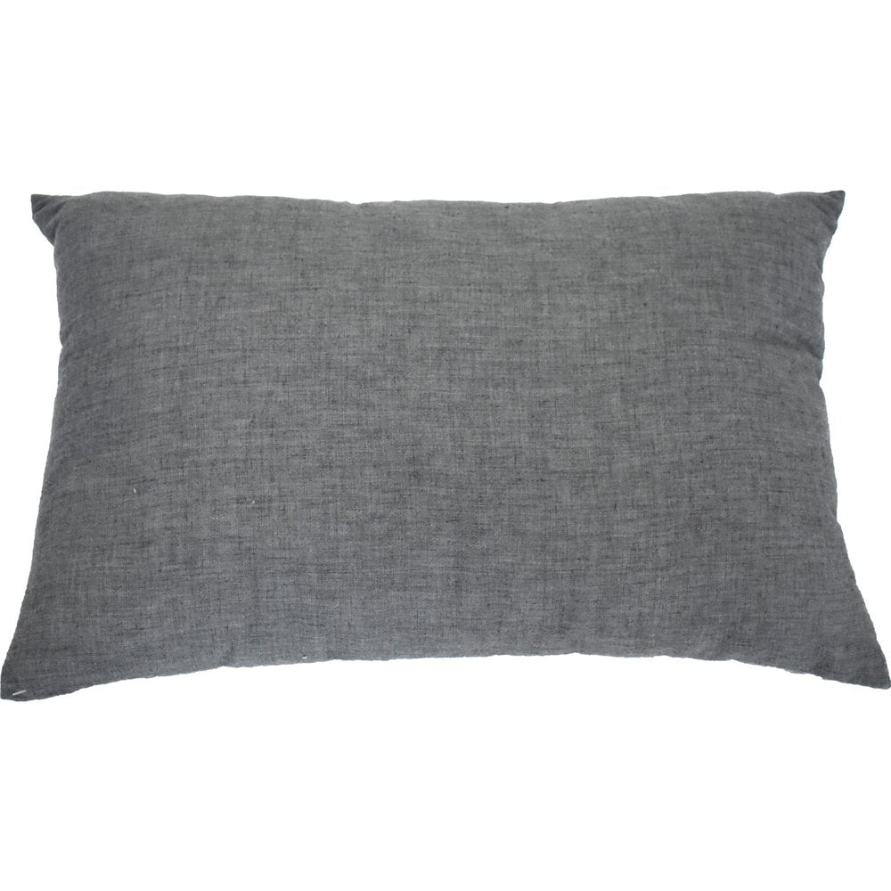 13" X 20" Gray and White Throw Pillow