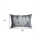 13" X 20" Gray and White Throw Pillow