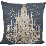 18" Gray and White Throw Pillow