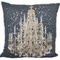 18" Gray and White Throw Pillow