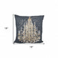 18" Gray and White Throw Pillow