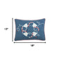 13" X 18" Blue and White Christmas Throw Pillow