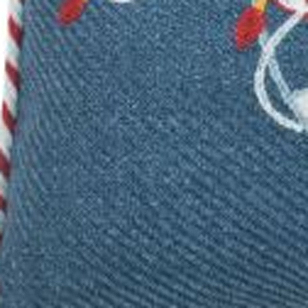 13" X 18" Blue and White Christmas Throw Pillow