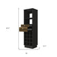 18" Black Wood and Solid Wood Bar Cabinet With Two Drawers