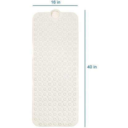 40" Beige Latex Bubbles Non Slip Shower Mat