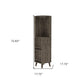 73" Dark Brown Wood Corner Bar Cabinet With One Drawer