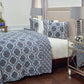 Blue And Ivory Damask Queen Quilt