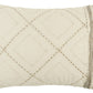 Ivory Geometric King Kantha Stitch Quilt With Shams