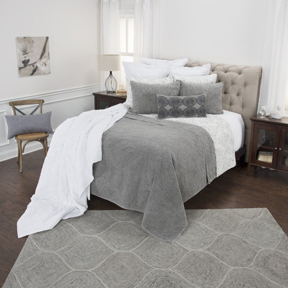 Gray Damask King Quilt