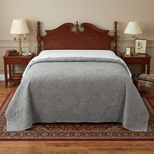 Gray Damask King Quilt