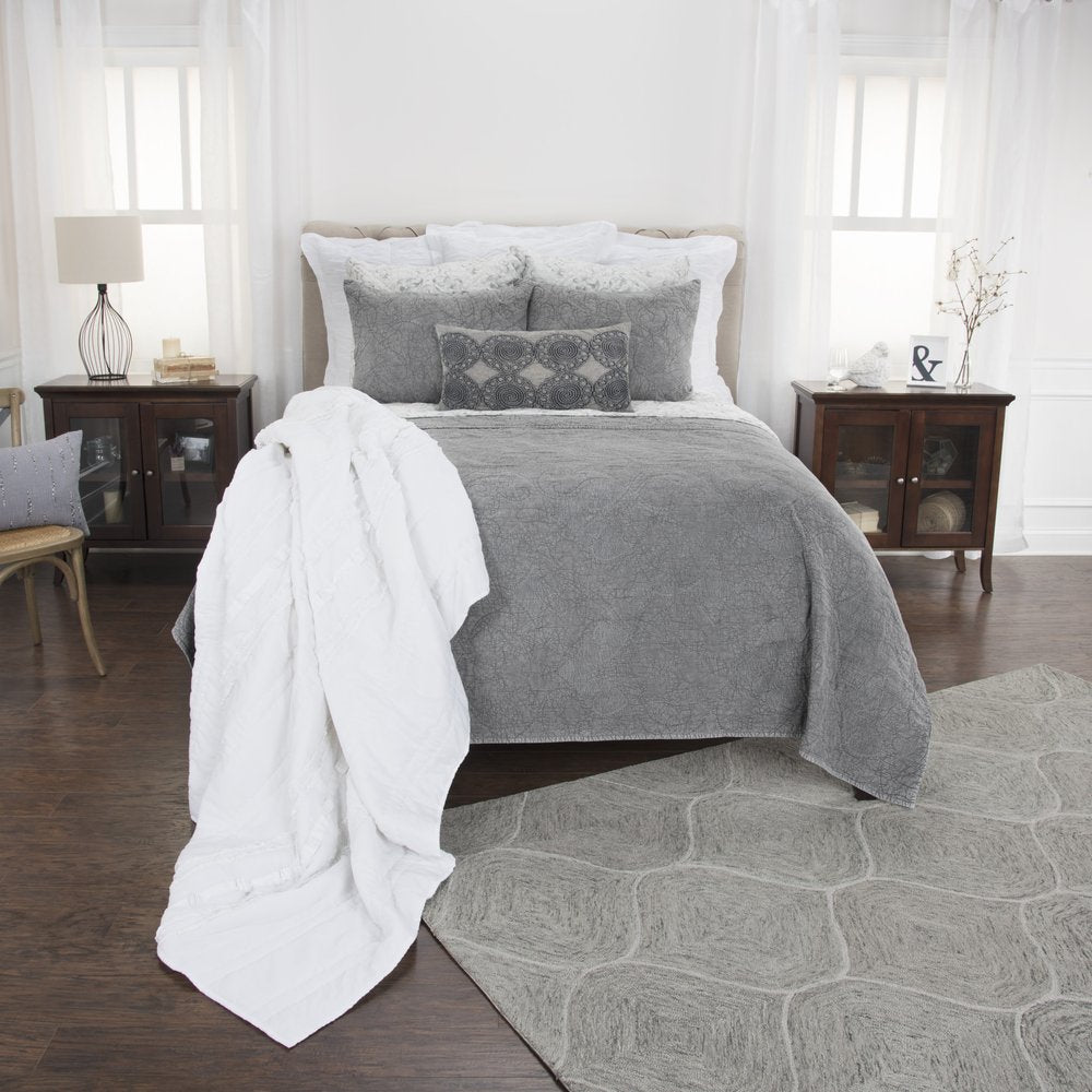 Gray Damask King Quilt