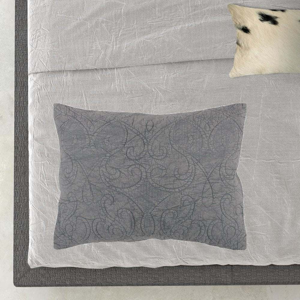 Gray Damask Queen Quilt
