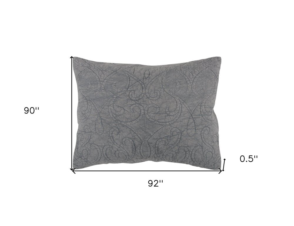 Gray Damask Queen Quilt