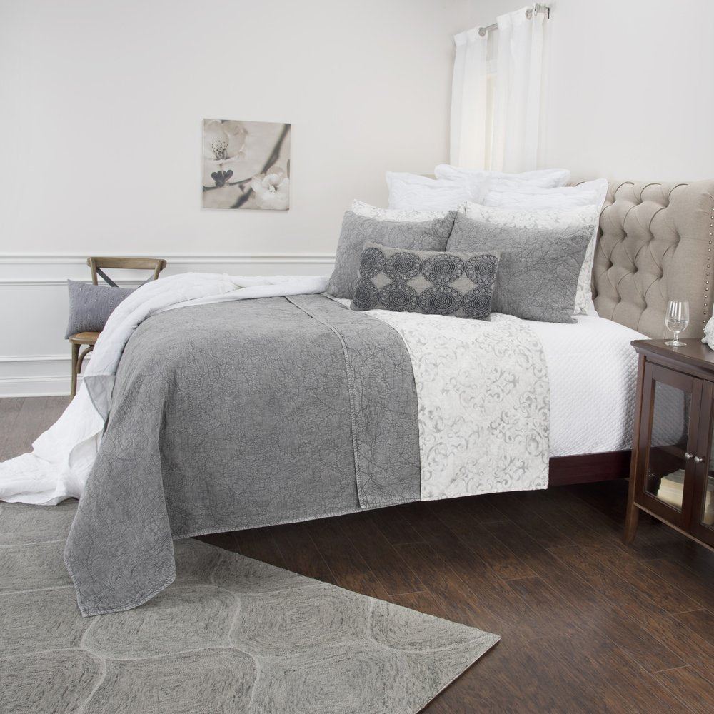 Gray Damask Queen Quilt