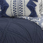 Set of Three Indigo Geometric King Quilt