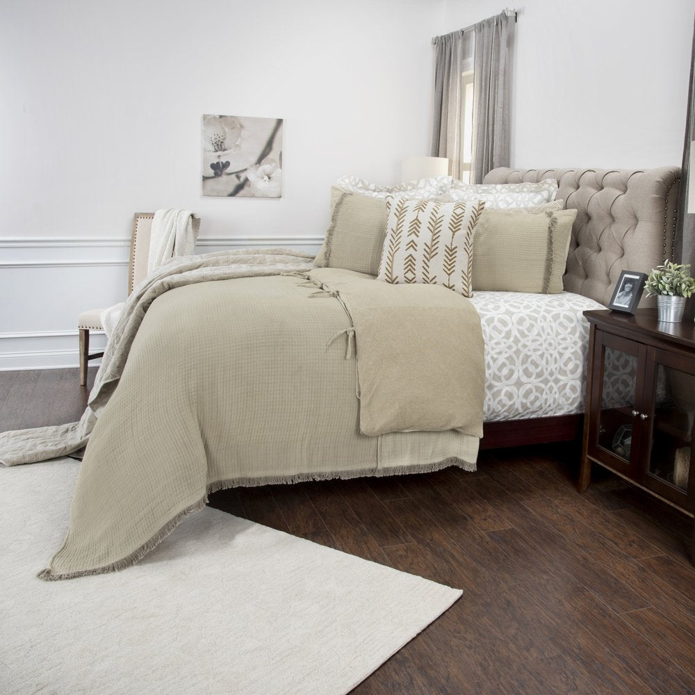 Natural Checkered King Quilt