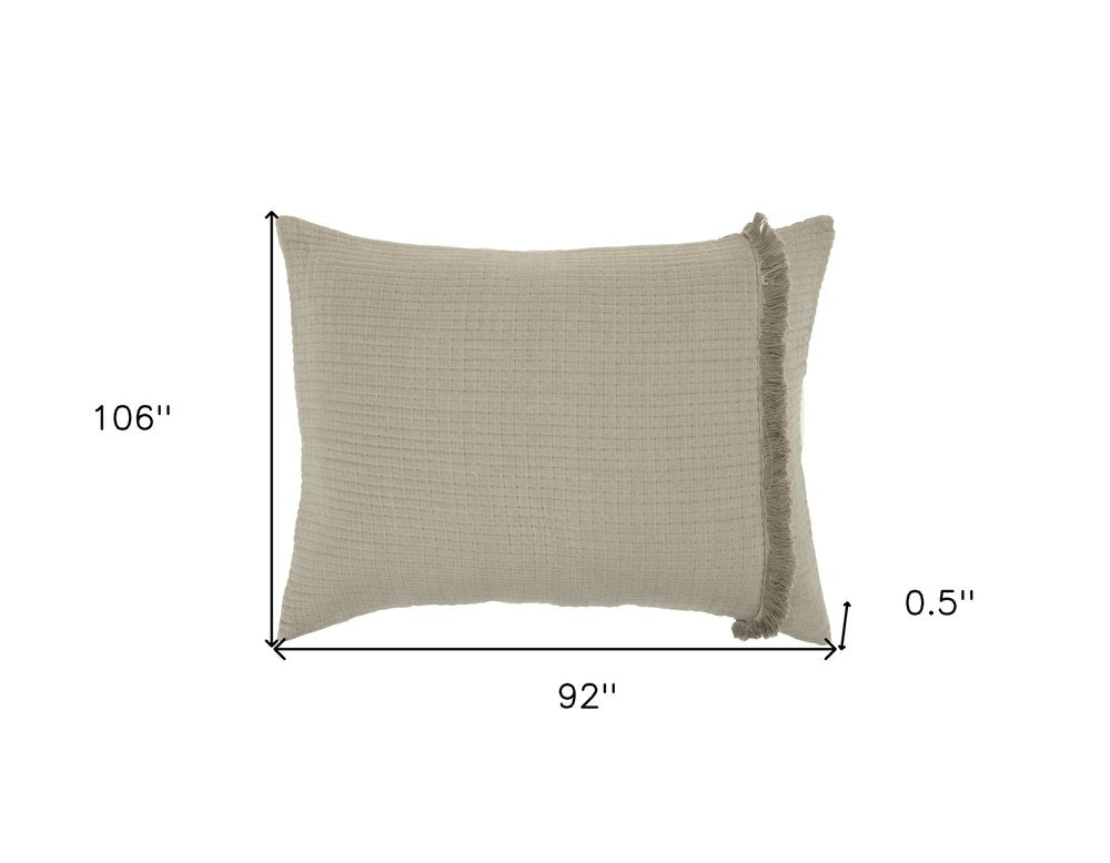 Natural Checkered King Quilt