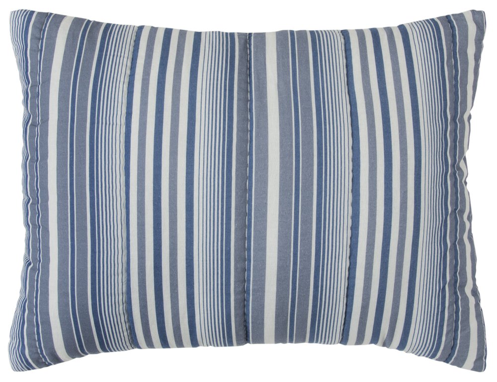 Blue And White Striped King Quilt