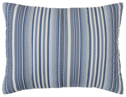 Blue And White Striped Queen Quilt