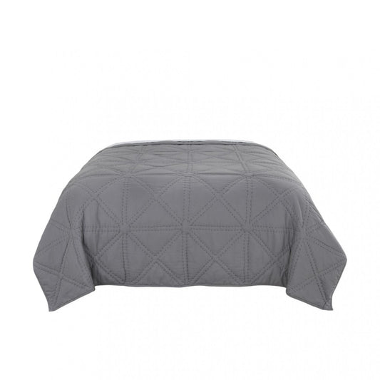Gray Geometric King Quilt
