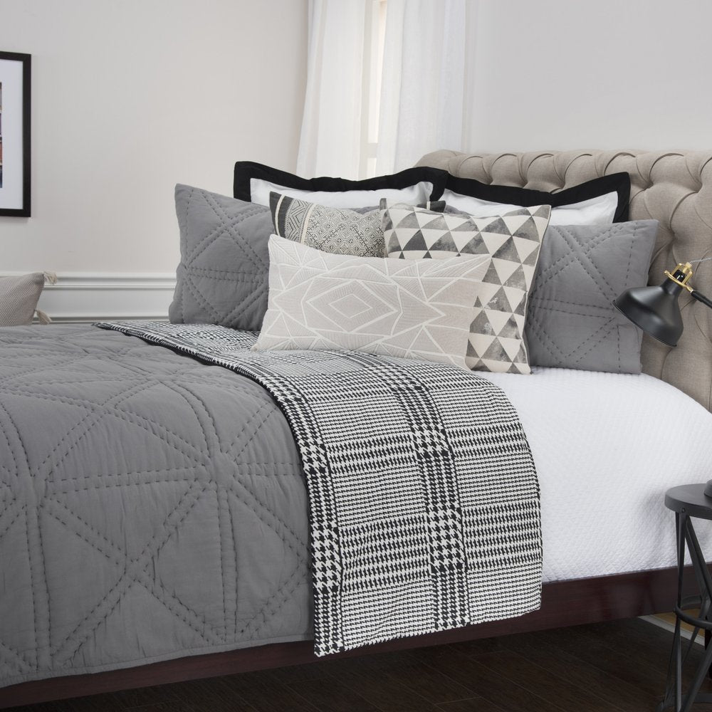 Gray Geometric King Quilt