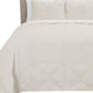 Set of Three Ivory Geometric King Quilt
