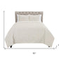 Set of Three Ivory Geometric King Quilt