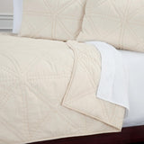 Set of Three Ivory Geometric Queen Quilt