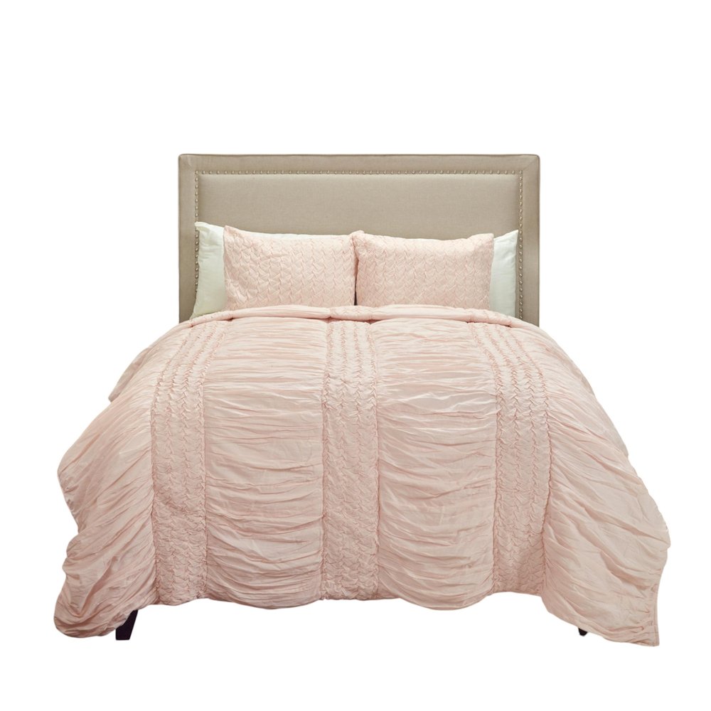 Pink Geometric Twin Quilt