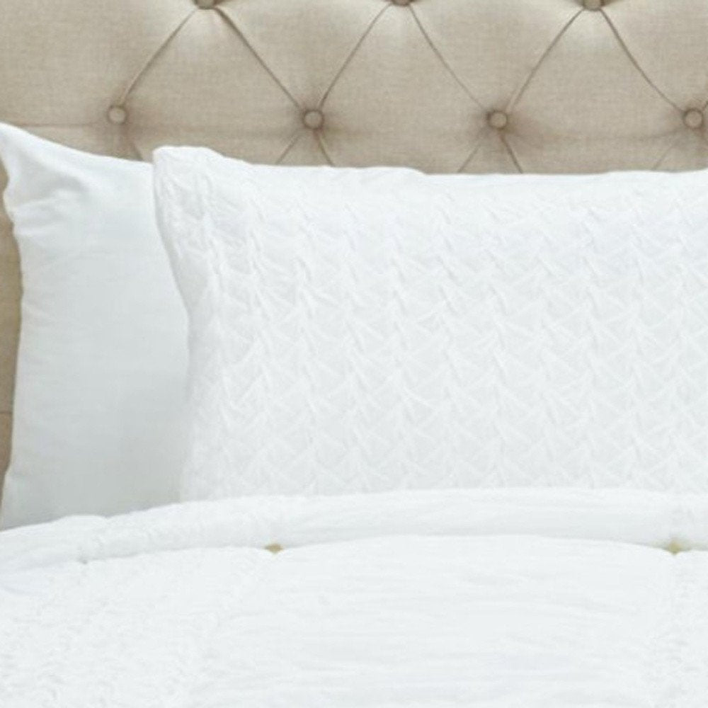 White Geometric King Quilt