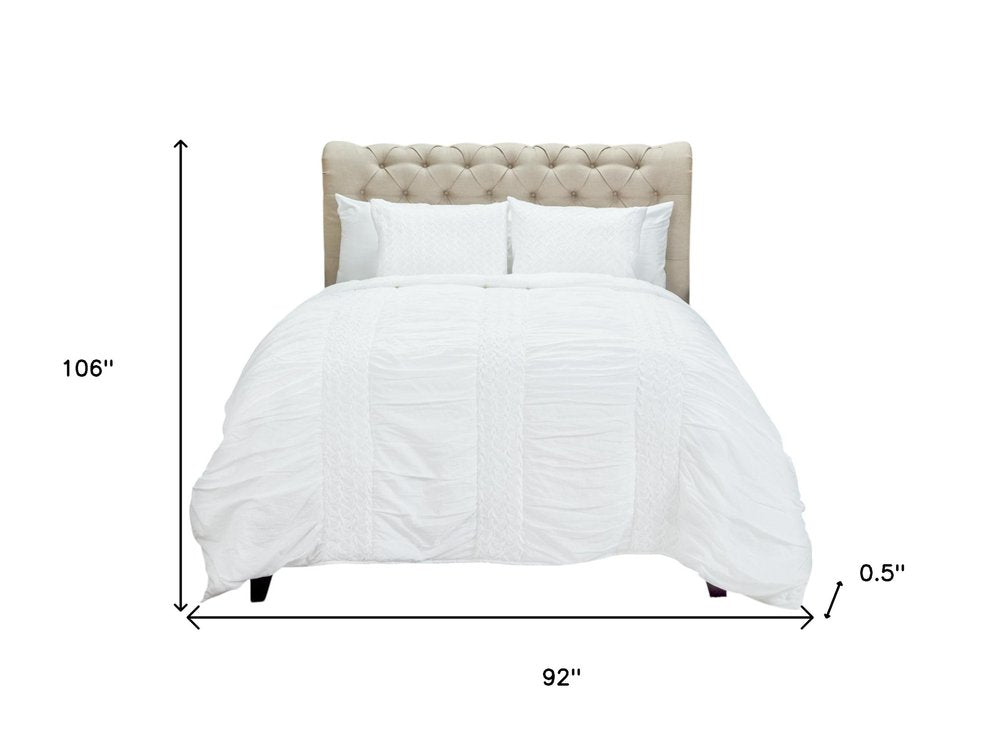 White Geometric King Quilt