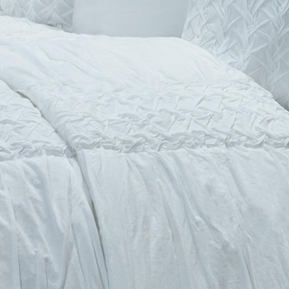 White Geometric King Quilt