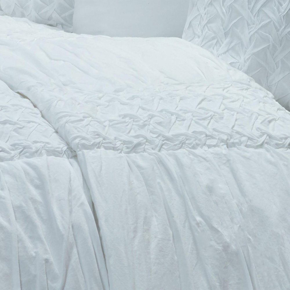 White Geometric Queen Quilt
