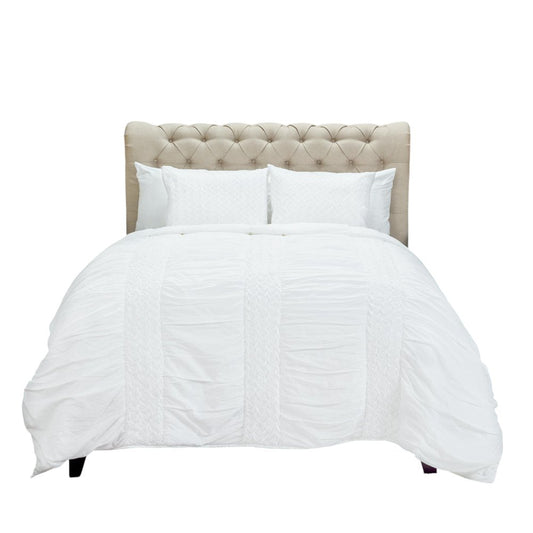 White Geometric Queen Quilt
