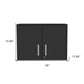 20" Black Wood Wall Mounted Storage Cabinet With Two Doors