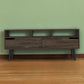 54" Dark Brown Walnut Enclosed and Open Storage TV Stand