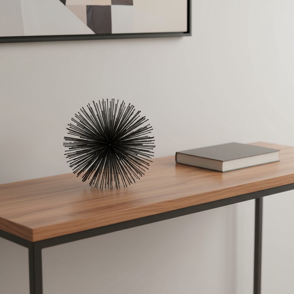 10" Antique Gold Finish Large Urchin Sphere